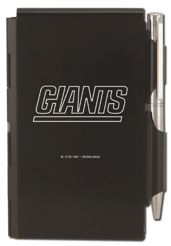 New York Giants Engraved Metal Pocket Notes in box, Black with White Imprint (12021-QUS)