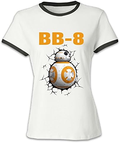 De Lin 5 Back To School Star Wars BB8 Robot Women Tshirts Black
