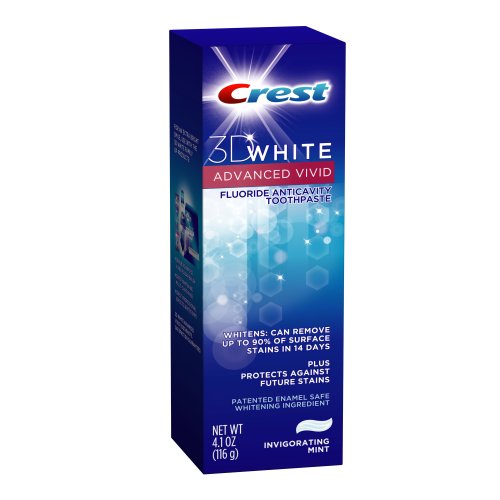 Crest 3D White Advanced Vivid Fluoride Toothpaste, Invigorating Mint, 4.1-Ounce Tubes (Pack of 4) more information. See Crest 3D White Advanced Vivid Fluoride Toothpaste, Invigorating Mint, 4.1-Ounce Tubes (Pack of 4) click!
