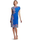 Donna Morgan Women's Cap Sleeve Asymmetrical Draped Dress, Persian Purple, 2