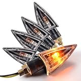 4x Motorcycle Motorbike Turn Signal Globe Bulb Indicators Amber Light Lamp Bulb Clear Lens Triangle Shape