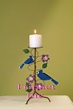 Rustic Metal Home Décor Small Cardinal Pillar Stand Flower Power Centerpiece