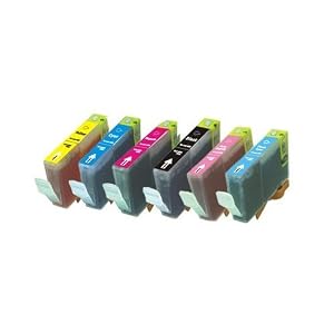 6 Pack Canon BCI-6 Ink Cartridges for Pixma iP6000D S9000 i950 i960 i900D i9100... (BCI-6 BK, C, M, Y, PC, PM)