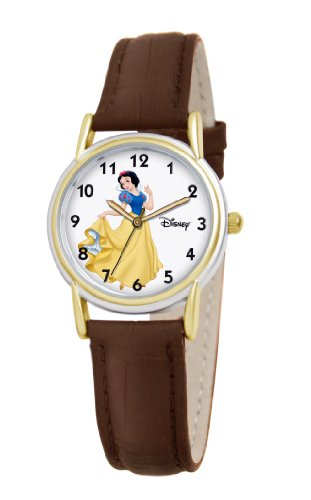 Disney Women's D084S007 Snow White Brown Leather Strap Watch