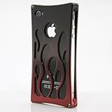 WMJ Hot Rod Metal Case for iPhone 4, Red & Black