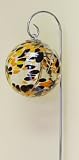 Orange and Deep Red Hand-blown Glass Sun Catcher Gazing Globe with Shepherds Hook (6 inch