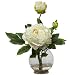Nearly Natural 1278-WH White Peony w/Fluted Vase Silk Flower Arrangement