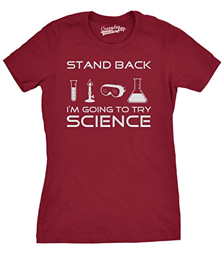 Crazy Dog T-ShirtsWomens Stand Back Science Funny Shirts Cool Humorous Nerdy T Shirts for Geeks