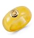 14k Solid Gold Round Set Topaz Yellow Jade Ring Band