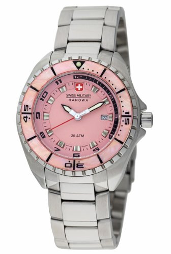 Swiss Military 06-7095-1-04-010 Sealander Stainless Steel Pink Dial Mineral Womens Watch