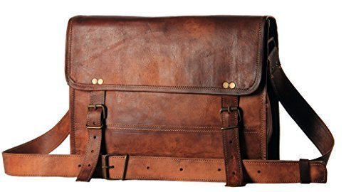 HandMadeCart Men s Auth Real Leather Messenger Laptop Briefcase Satchel Mens Bag