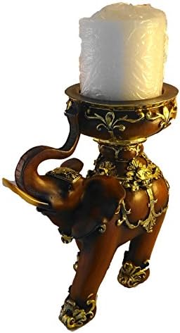 Lucky Trunk Up Elephant Candle Holder Tabletop Decor
