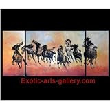 IMAGE OF Abstract Art 8 Blessing Horses Oil Painting Chinese oil painting 58-1