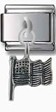 America the Beautiful Flag Silver Italian Charm