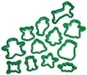 Kitchen Craft Let's Make Plastic Twelve Piece Christmas Cookie Cutter Set with Storage Tub, Labelled