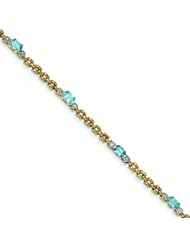 1.1 Carat 14K Gold Completed Fancy Diamond/Blue Topaz Bracelet