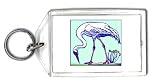 Keychain with feeding, crane, bird