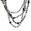 Multi-colored Dyed Pearl Necklace with Tigers Eye