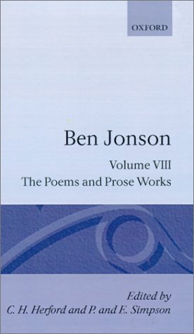 Complete Critical Edition: 8: The Poems; The Prose Works under Jonson, Ben in The Books Store