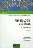 Physiologie v�g�tale : Tome 1, Nutrition