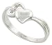 7/16 (11 mm) Sterling Silver High Polished Ring w/ 2 Hearts