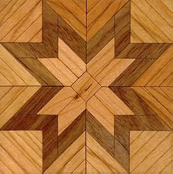 Etoile Cherry Wood Floor Center - Dollhouse Miniature Flooring Kit