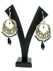 Womans Earrings Bollywood Gold Tone Jhumkas Black Beads Ethnic Tribal Jewelry