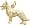 German Shepherd Charm, Gold Plated Silver