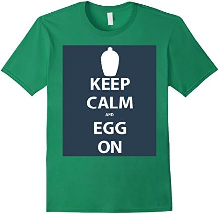 Men's Keep Calm and Egg On Shirt Large Kelly Green