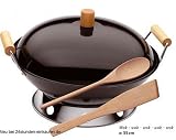 Wok Aldente aus Carbonstahl, antihaftbeschichtet, für alle Herdarten geeignet, inklusive Besteck, von CS-Systeme