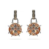 Eve's Addiction Designer Style Round Champagne CZ Criss Cross Earrings