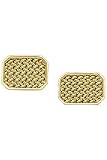 14k Gold Cufflinks - Solid 14k Gold Shine and Mesh Cufflinks