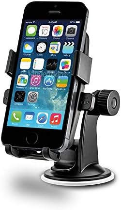 CarCONSOLE® Universal One Touch Windshield Dashboard Car Mount Holder for iPhone 6/5s/5c/4s, Galaxy S5/S4/S3/S2, HTC One, Moto X, Experia, LG G3, Lumia, Fire Phone &amp; more - LIFETIME WARRANTY (Red)