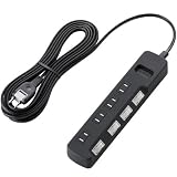 ELECOM 雷ガードタップ 個別スイッチ ホコリシャッター付 4個口 5m BK T-K04-2450BKの画像