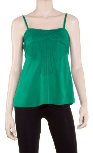 PINTUCKED CAMISOLE EMERALD, L