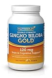 #1 Ginkgo Biloba Extract - Double Strength Ginkgo Biloba Gold, 120mg, 180 Vegetarian Capsules