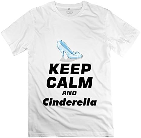 Vintage Crystal Shoes Keep Calm Cinderella Men's Tshirt White Size XXL