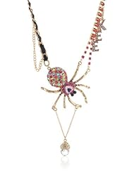 Betsey Johnson "Enchanted Forest" Spider Necklace, 19"