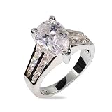 Dazzling Pear Cut CZ Engagement Ring