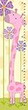 Green Leaf Art Growth Chart, Pink Giraffe