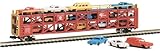 Bachmann 89? Tri-Level Auto Carrier Car With Autos - Santa Fe - N Scale