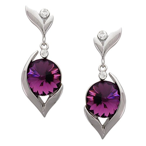 Dangle Earrings with Swarovski Crystal Set in Platinum