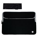 Durable Neoprene Laptop Sleeve Carrying Case for Asus 15.6-inch K52, N53, N60, N61VN, N61JA, N61JQ, N61JV Series Laptop + Black Silicone Keyboard Skin Cover for ASUS G Series, N6 Series and U Series