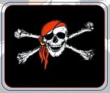 Deluxe Polar Fleece Throw Stadium Blanket - 50" x 60" - Jolly Roger Pirate Skull and Crossbones with Red Bandana
