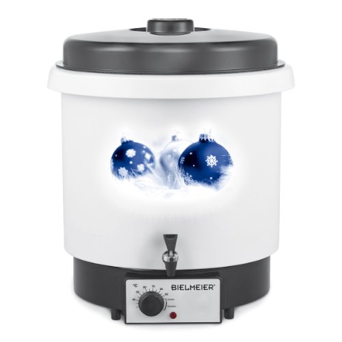 Bielmeier 650140 Gl&uuml;hwein-Halbautomat Maria mit Weihnachts-Dekor / Kunststoff / wei&szlig; / mit 3/8'' Kunststoff-Auslaufhahn / 2000 W