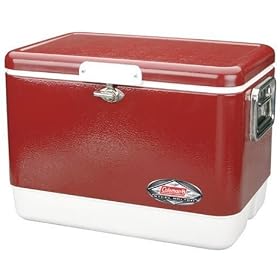 discount Coleman 54-Quart Steel Painted Cooler (Red) for sale