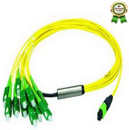 Asterwall - 1 Pack X 9/125 OS2 APC Singlemode MTP/MPO to LC Breakout Fiber Patch Cable - 12 Fiber - 50 Meter - Premium Quality