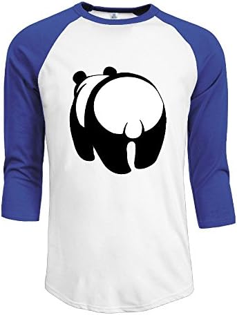 Texhood Men's Top Wwf Panda Logo Customized 100% Cotton Three-Quarter Sleeve Raglan Baseball Jersey RoyalBlue S