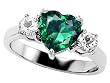 Original Star K(tm) 8mm Heart Shape Simulated Emerald Engagement Ring
