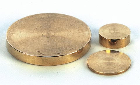 Brass Type C260 ASTM-B16 Disc 1/16" Thick x 2" Diameter